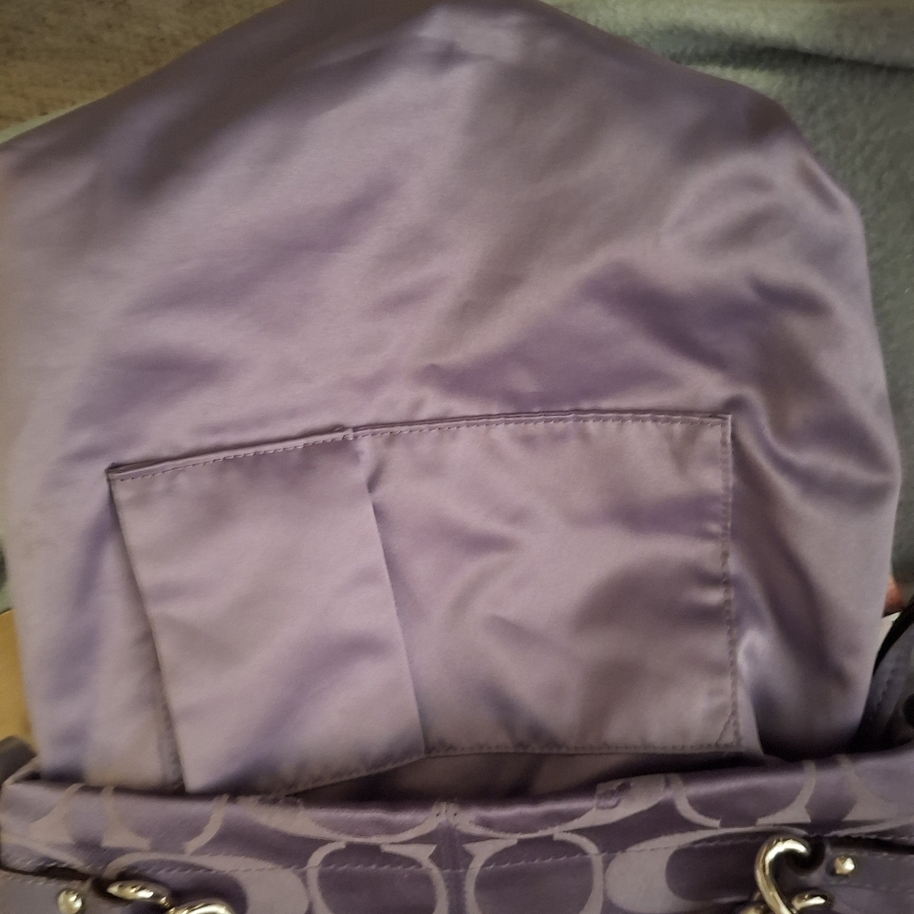 Coach Purple Shoulder Bag with Signature Monogram - Picture 14 of 14